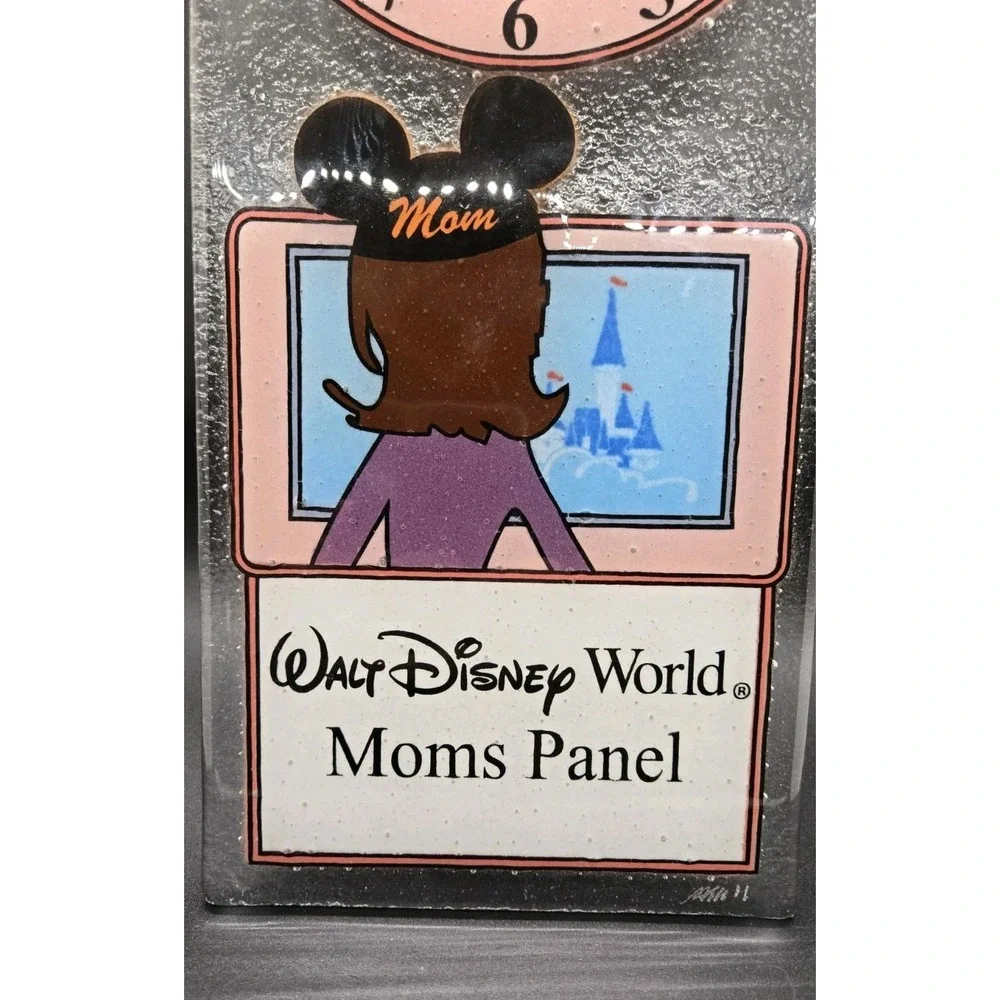 Disney Moms Panel‎ Signed Fused Glass Clock 2011 - Disney Rare Award - Disneyana